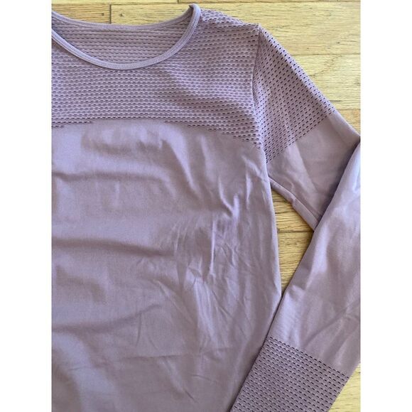 Fabletics Musetta Seamless Long Sleeve Women's Dusty Pink Athletic Top Size XXS - Picture 3 of 8